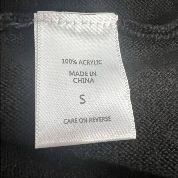 NY&C Dolman Sleeve Sweater Knit Top Womens Small Black Short Sleeve Pullover - Picture 5 of 6